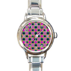 Seamless Wallpaper Pattern Ornament Pink Yellow Round Italian Charm Watch by Pakrebo