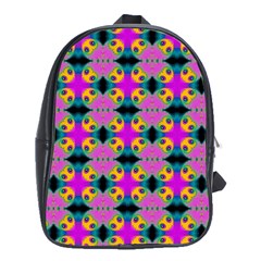 Seamless Wallpaper Pattern Ornament Pink Yellow School Bag (xl) by Pakrebo