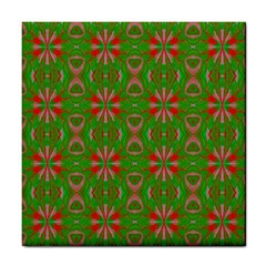 Seamless Wallpaper Digital Art Green Red Tile Coasters by Pakrebo