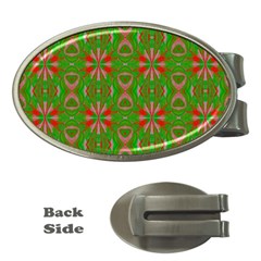 Seamless Wallpaper Digital Art Green Red Money Clips (oval) 