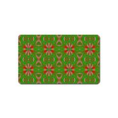 Seamless Wallpaper Digital Art Green Red Magnet (name Card) by Pakrebo