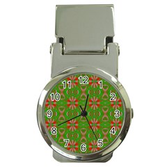 Seamless Wallpaper Digital Art Green Red Money Clip Watches by Pakrebo