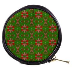 Seamless Wallpaper Digital Art Green Red Mini Makeup Bag by Pakrebo