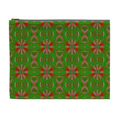 Seamless Wallpaper Digital Art Green Red Cosmetic Bag (xl) by Pakrebo