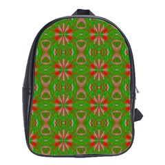 Seamless Wallpaper Digital Art Green Red School Bag (large) by Pakrebo