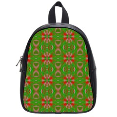 Seamless Wallpaper Digital Art Green Red School Bag (small) by Pakrebo