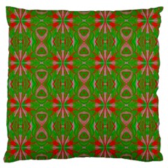 Seamless Wallpaper Digital Art Green Red Large Cushion Case (one Side) by Pakrebo