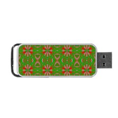 Seamless Wallpaper Digital Art Green Red Portable Usb Flash (two Sides) by Pakrebo