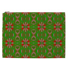 Seamless Wallpaper Digital Art Green Red Cosmetic Bag (xxl) by Pakrebo