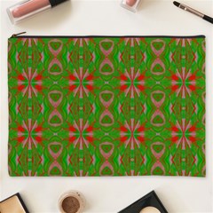 Seamless Wallpaper Digital Art Green Red Cosmetic Bag (xxxl) by Pakrebo