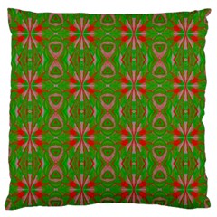 Seamless Wallpaper Digital Art Green Red Large Flano Cushion Case (one Side) by Pakrebo