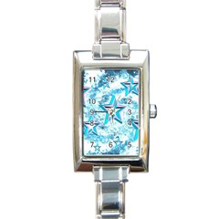 Stars Background Star Shiny Rectangle Italian Charm Watch by Pakrebo