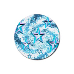 Stars Background Star Shiny Rubber Coaster (round)  by Pakrebo