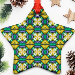 Seamless Wallpaper Pattern Symmetry Star Ornament (two Sides) by Pakrebo