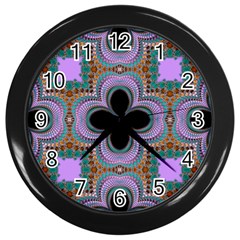 Seamless Wallpaper Pattern Ornament Art Pattern Wall Clock (black) by Pakrebo