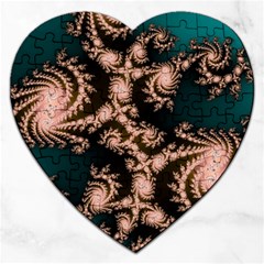 Fractal Pattern Abstraction Jigsaw Puzzle (heart) by Pakrebo