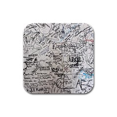 Messages Note Notitiebord Memo Rubber Square Coaster (4 Pack)  by Pakrebo