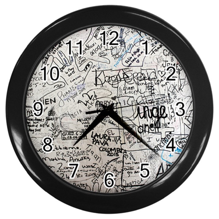 Messages Note Notitiebord Memo Wall Clock (Black)