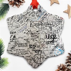 Messages Note Notitiebord Memo Snowflake Ornament (two Sides) by Pakrebo