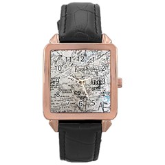 Messages Note Notitiebord Memo Rose Gold Leather Watch  by Pakrebo