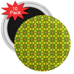 Seamless Wallpaper Pattern Ornament 3  Magnets (10 Pack)  by Pakrebo