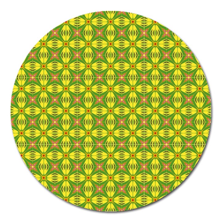 Seamless Wallpaper Pattern Ornament Magnet 5  (Round)