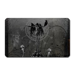 Awesome Crow Skeleton With Skulls Magnet (rectangular) by FantasyWorld7