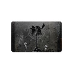 Awesome Crow Skeleton With Skulls Magnet (name Card) by FantasyWorld7