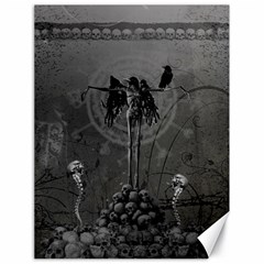 Awesome Crow Skeleton With Skulls Canvas 18  X 24  by FantasyWorld7