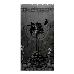 Awesome Crow Skeleton With Skulls Shower Curtain 36  X 72  (stall)  by FantasyWorld7