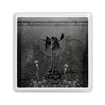 Awesome Crow Skeleton With Skulls Memory Card Reader (Square) Front