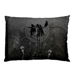 Awesome Crow Skeleton With Skulls Pillow Case (two Sides) by FantasyWorld7