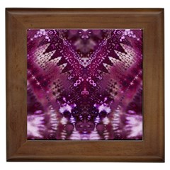 Pink Fractal Lace Framed Tiles by KirstenStar