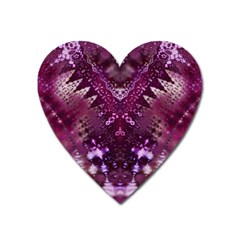 Pink Fractal Lace Heart Magnet by KirstenStar