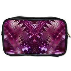 Pink Fractal Lace Toiletries Bag (two Sides) by KirstenStar