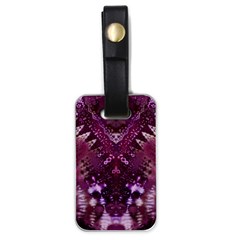 Pink Fractal Lace Luggage Tag (one Side) by KirstenStar