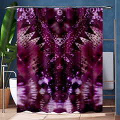 Pink Fractal Lace Shower Curtain 60  X 72  (medium)  by KirstenStar