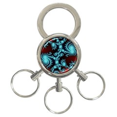 Fractal Spiral Abstract Pattern Art 3-ring Key Chain by Pakrebo