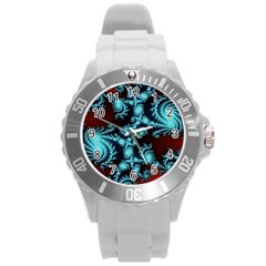 Fractal Spiral Abstract Pattern Art Round Plastic Sport Watch (l) by Pakrebo