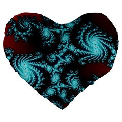 Fractal Spiral Abstract Pattern Art Large 19  Premium Heart Shape Cushions