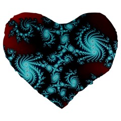 Fractal Spiral Abstract Pattern Art Large 19  Premium Flano Heart Shape Cushions by Pakrebo