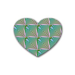 Seamless Pattern Ornament Design Rubber Coaster (heart)  by Pakrebo