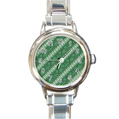 Batik Pattern Java Indonesia Round Italian Charm Watch by Pakrebo