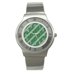 Batik Pattern Java Indonesia Stainless Steel Watch by Pakrebo