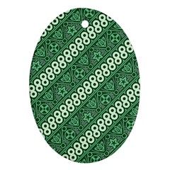 Batik Pattern Java Indonesia Oval Ornament (two Sides) by Pakrebo