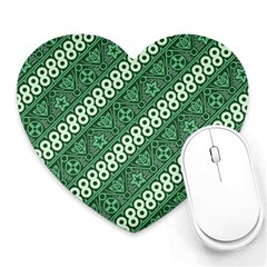 Batik Pattern Java Indonesia Heart Mousepads by Pakrebo