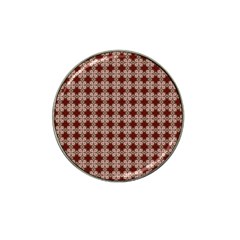 Brown Tiles Leaves Wallpaper Hat Clip Ball Marker (4 Pack) by Pakrebo