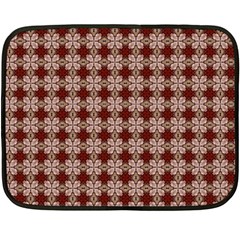 Brown Tiles Leaves Wallpaper Fleece Blanket (mini) by Pakrebo