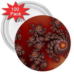 Fractal Rendering Pattern Abstract 3  Buttons (100 pack) 