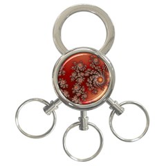 Fractal Rendering Pattern Abstract 3-Ring Key Chain